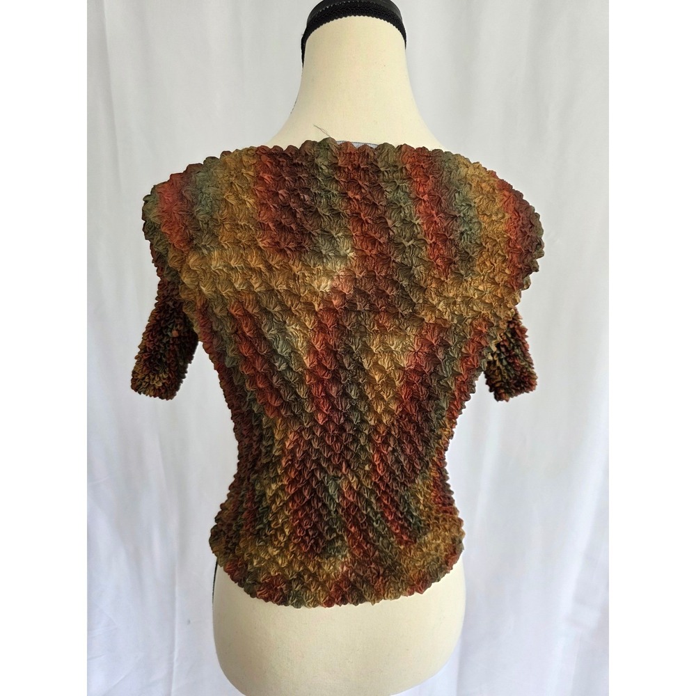 No Boundaries Olive Green Brown Crinkle Texture Top Junior One Size - Picture 2 of 5